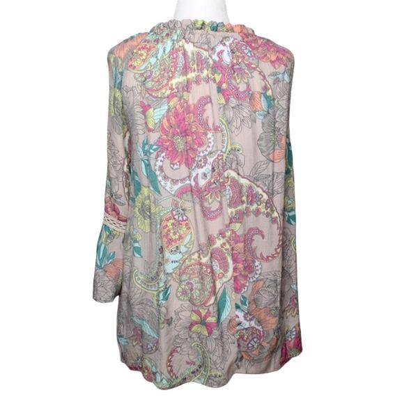 Spense Floral Tunic Top  XXL Pullover V Neck Bell Sleeves - Picture 5 of 8